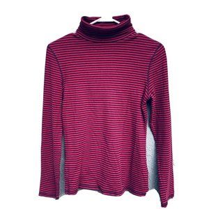 Boden Striped Turtleneck Long Sleeve Shirt Women’s Size 12 Cotton Blend
